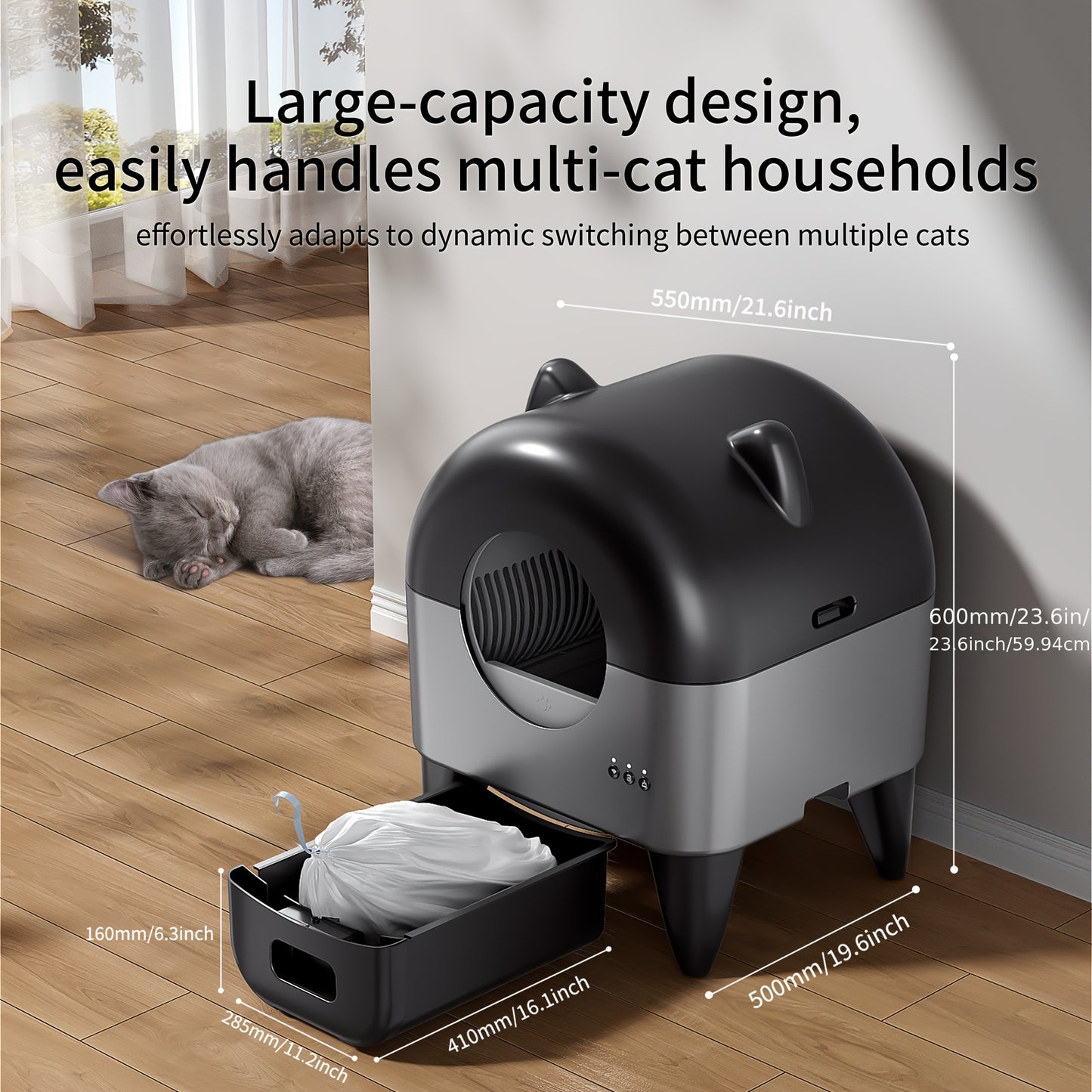 Litière Automatique Autonettoyante pour Plusieurs Chats 🐾