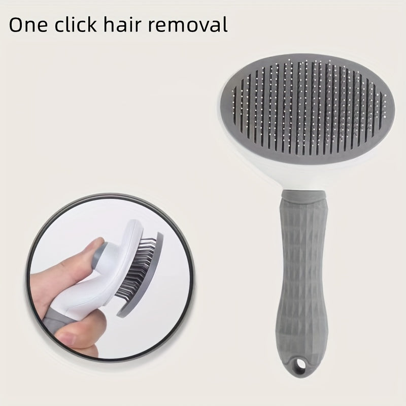 Floating Hair Removal & Cleaning Comb – Self-Cleaning Needle Brush for Cats & Dogs