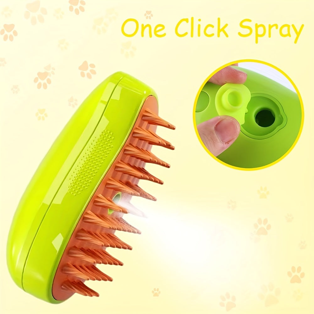 Self-Cleaning Electric Cat & Dog Grooming Comb – Steam Spray, Floating Hair Removal & Massage Brush