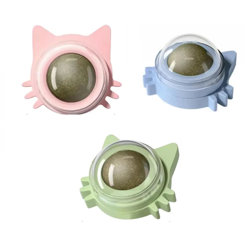 Lickable Catnip Dental Care Balls - Interactive Treat & Teeth Cleaning Toy