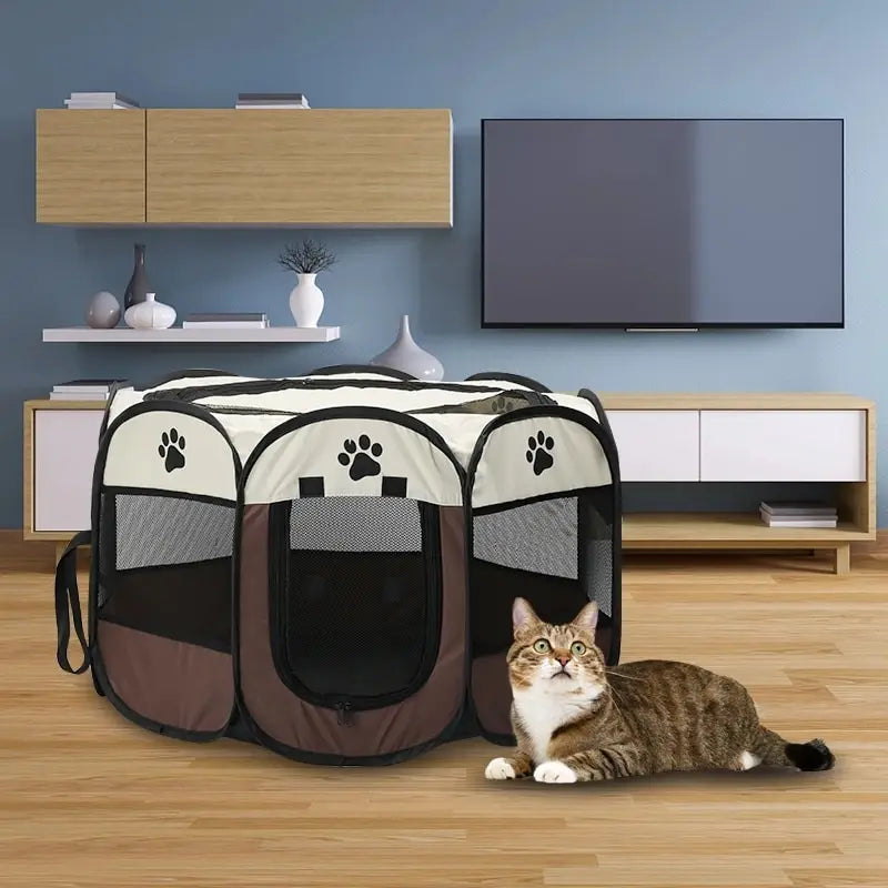 Parc de Jeu Portable 8 Côtés - Clôture Pliable pour l'Extérieur
