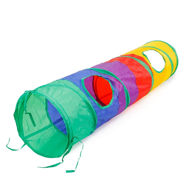 Interactive Crinkle Cat Tunnel - Foldable 'S' Design with Play-Peek Windows