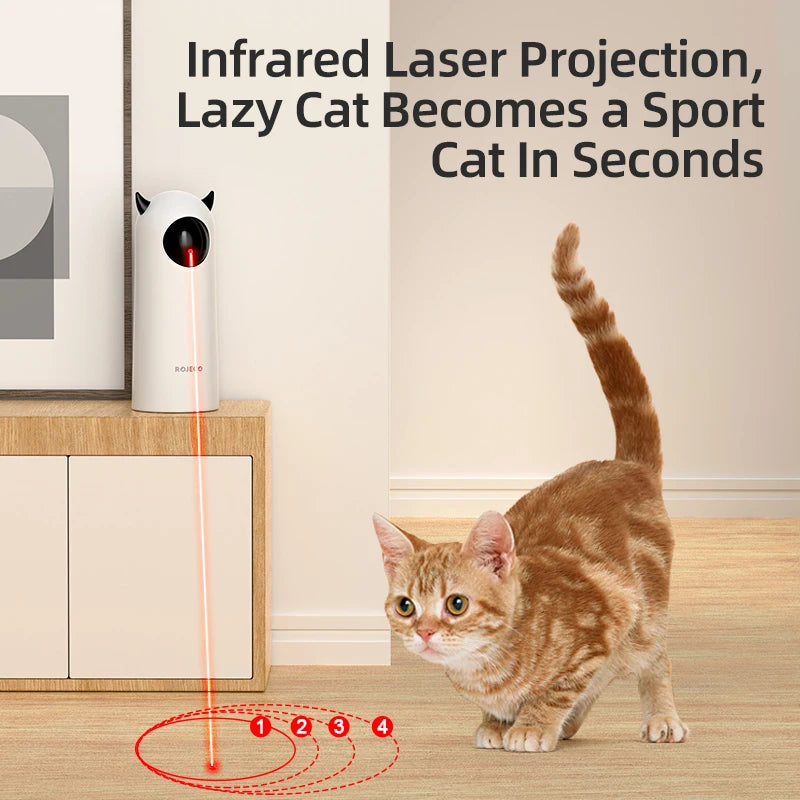 ROJECO Smart Interactive LED Laser Cat Toy - Automatic Pet Entertainment System