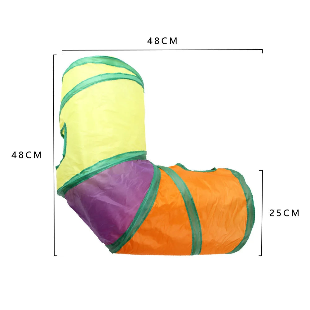 Interactive Crinkle Cat Tunnel - Foldable 'S' Design with Play-Peek Windows