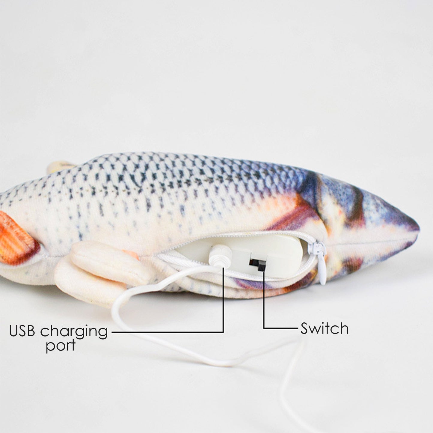 Electric Flipping Fish - USB Rechargeable Interactive Motion Cat Toy
