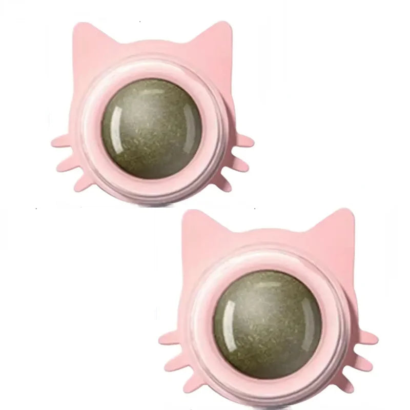 Lickable Catnip Dental Care Balls - Interactive Treat & Teeth Cleaning Toy