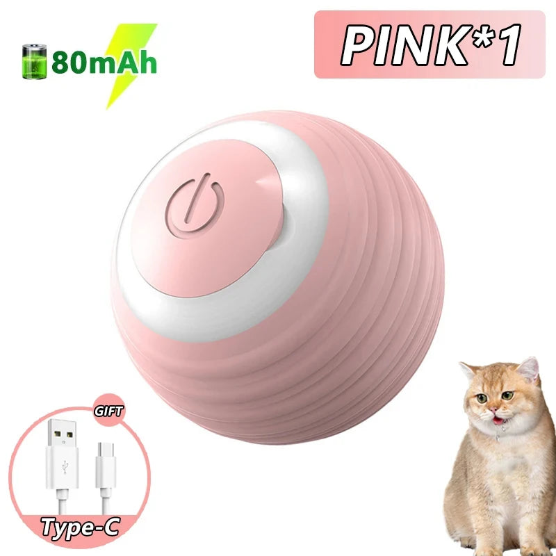 Ensemble de Balles Magiques Roulantes Intelligentes - 2 Jouets Interactifs Électroniques pour Chats