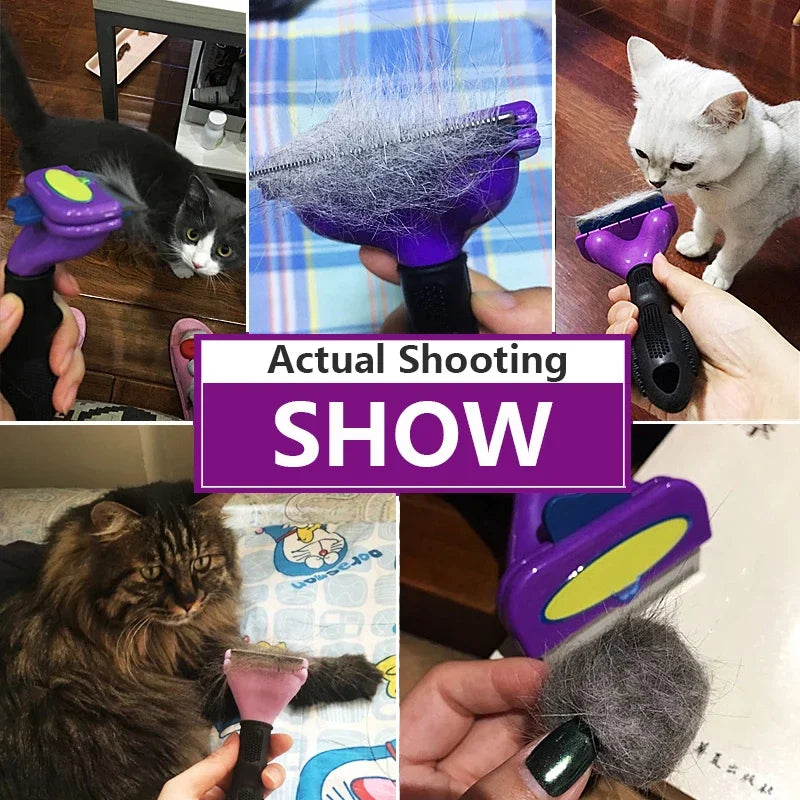 Peigne de Toilettage Professionnel pour Animaux - Brosse Double Rangée pour Démêlage et Massage
