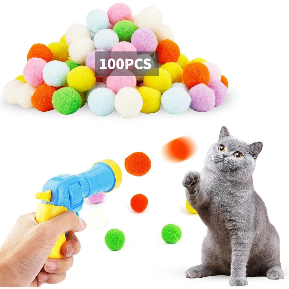Interactive Plush Ball Launcher - Safe Indoor Cat Entertainment System