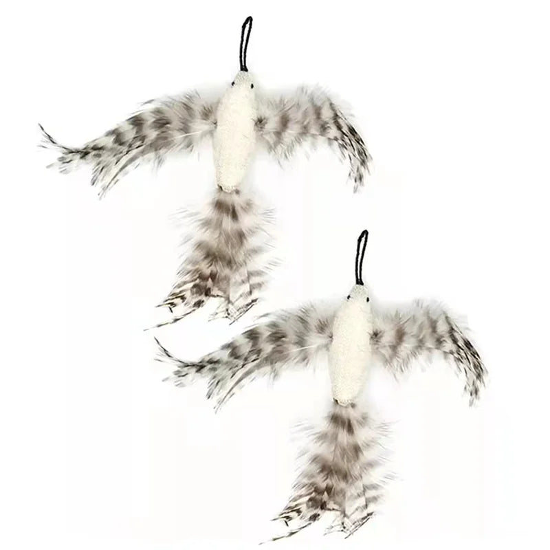 Baguette Interactive Oiseau - Jouet à Plumes avec Clochette et Ventouse