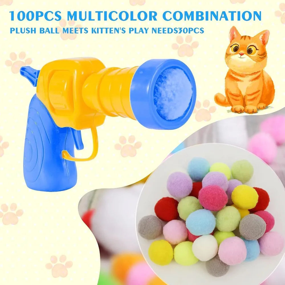 Interactive Plush Ball Launcher - Safe Indoor Cat Entertainment System