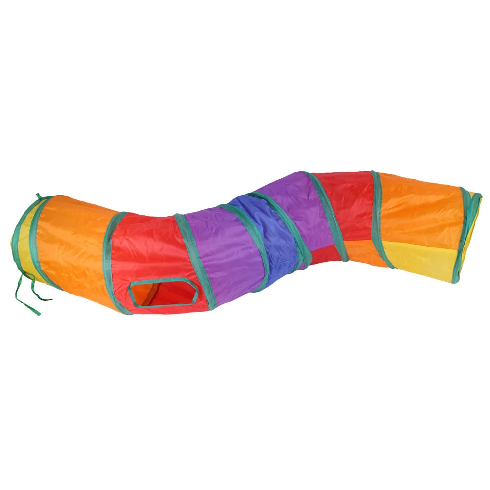 Interactive Crinkle Cat Tunnel - Foldable 'S' Design with Play-Peek Windows