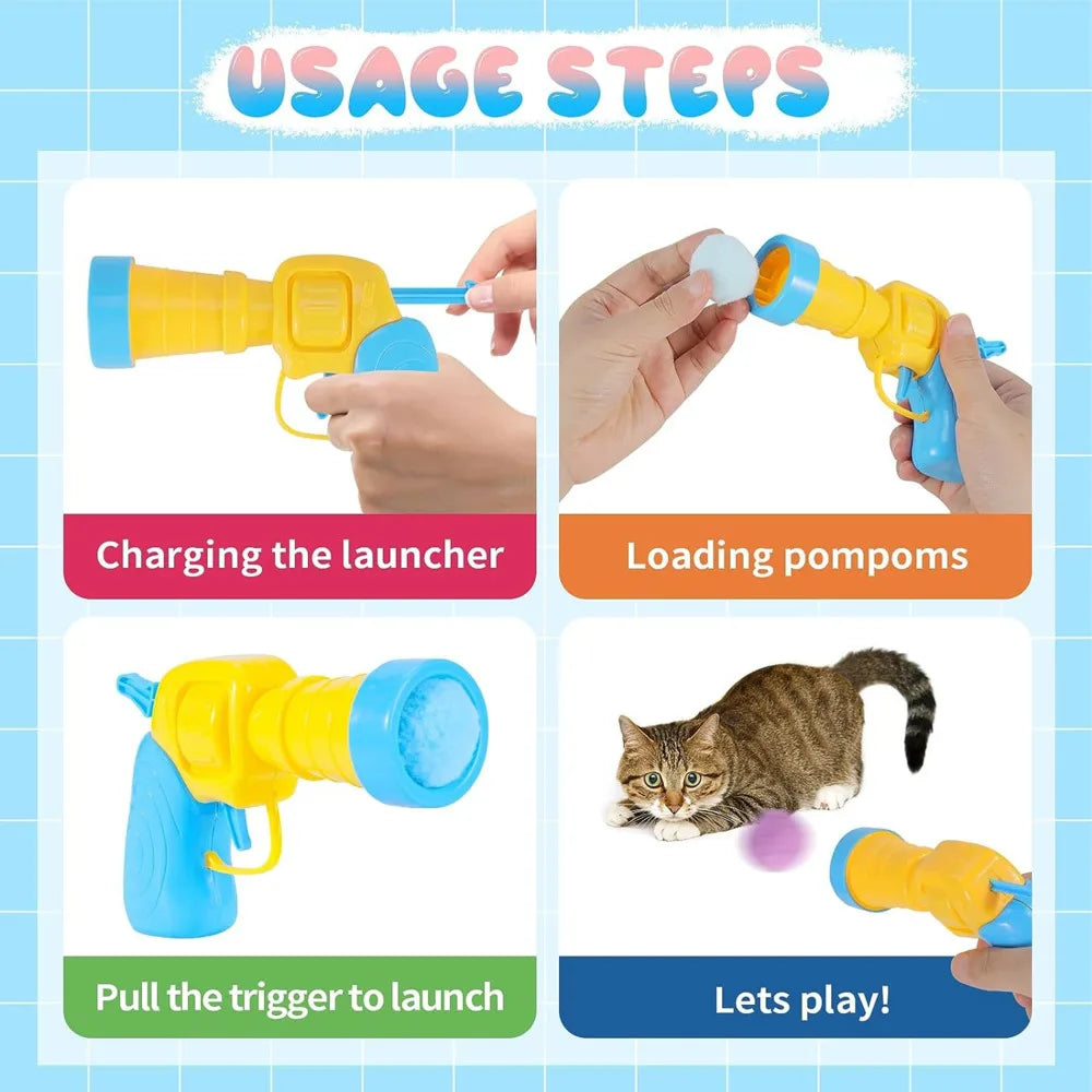Interactive Plush Ball Launcher - Safe Indoor Cat Entertainment System