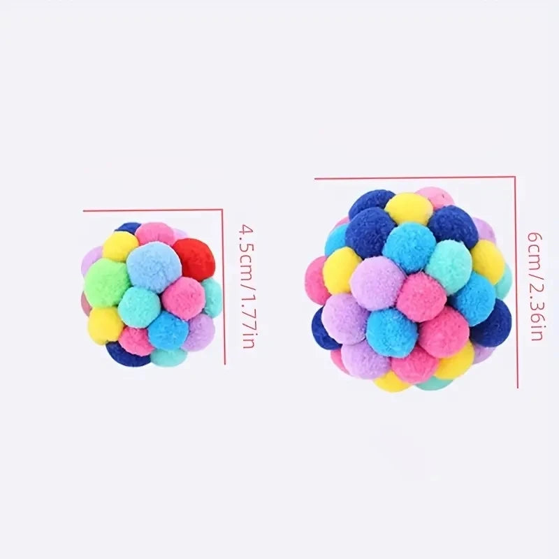 Balles à Clochette Élastiques Interactives - Jouets en Peluche Premium pour Chats (Ensemble de 1 ou 3)