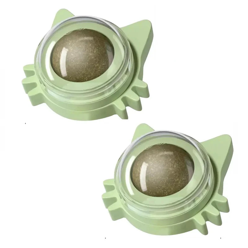 Lickable Catnip Dental Care Balls - Interactive Treat & Teeth Cleaning Toy