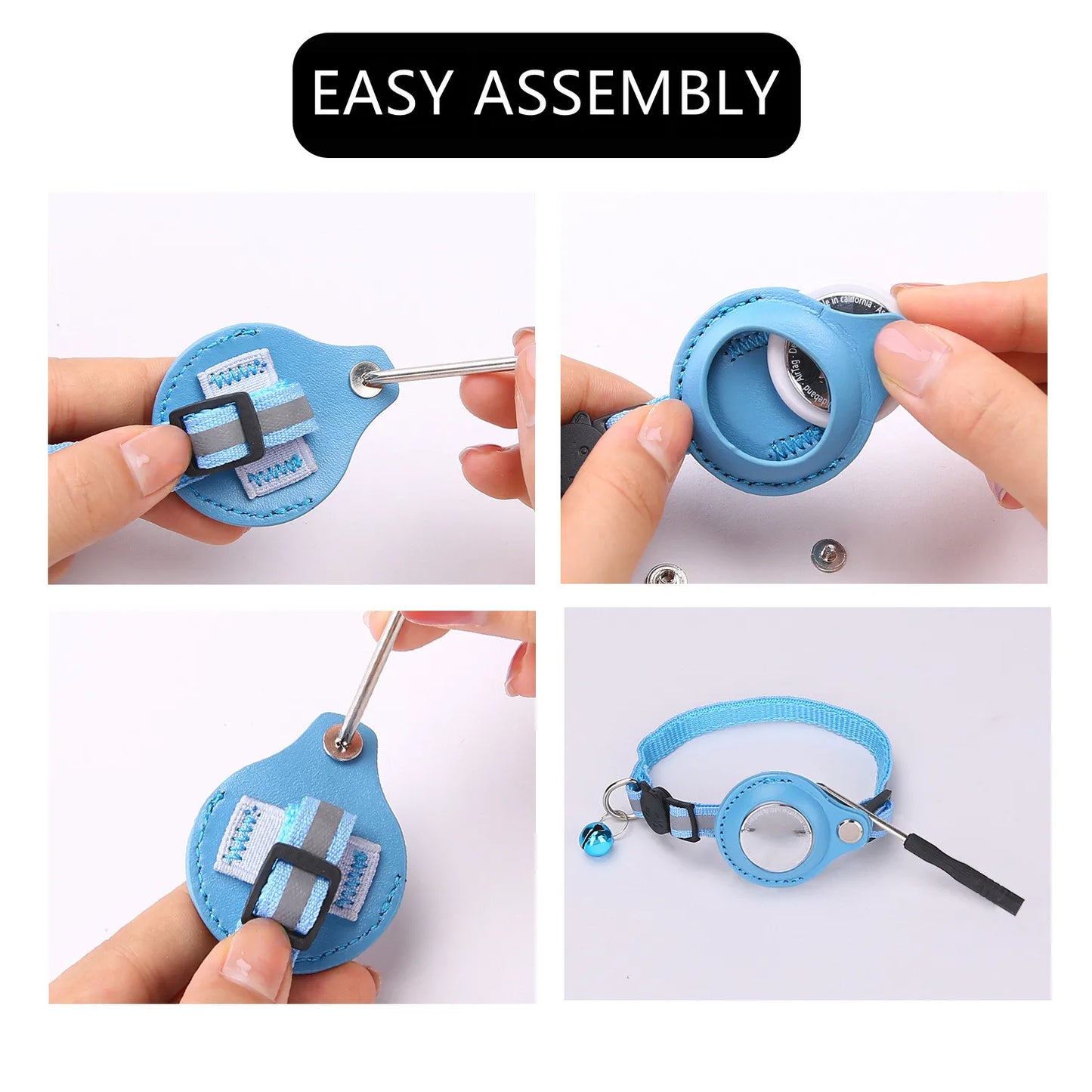 Collier pour Animaux avec Étui Protecteur AirTag - Design Réfléchissant Anti-Perte