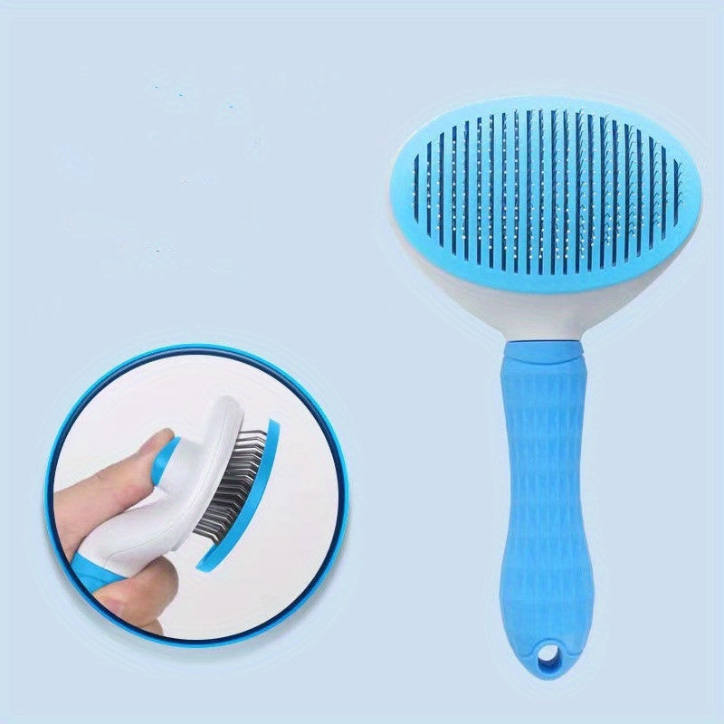 Floating Hair Removal & Cleaning Comb – Self-Cleaning Needle Brush for Cats & Dogs