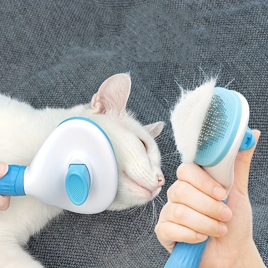 Floating Hair Removal & Cleaning Comb – Self-Cleaning Needle Brush for Cats & Dogs