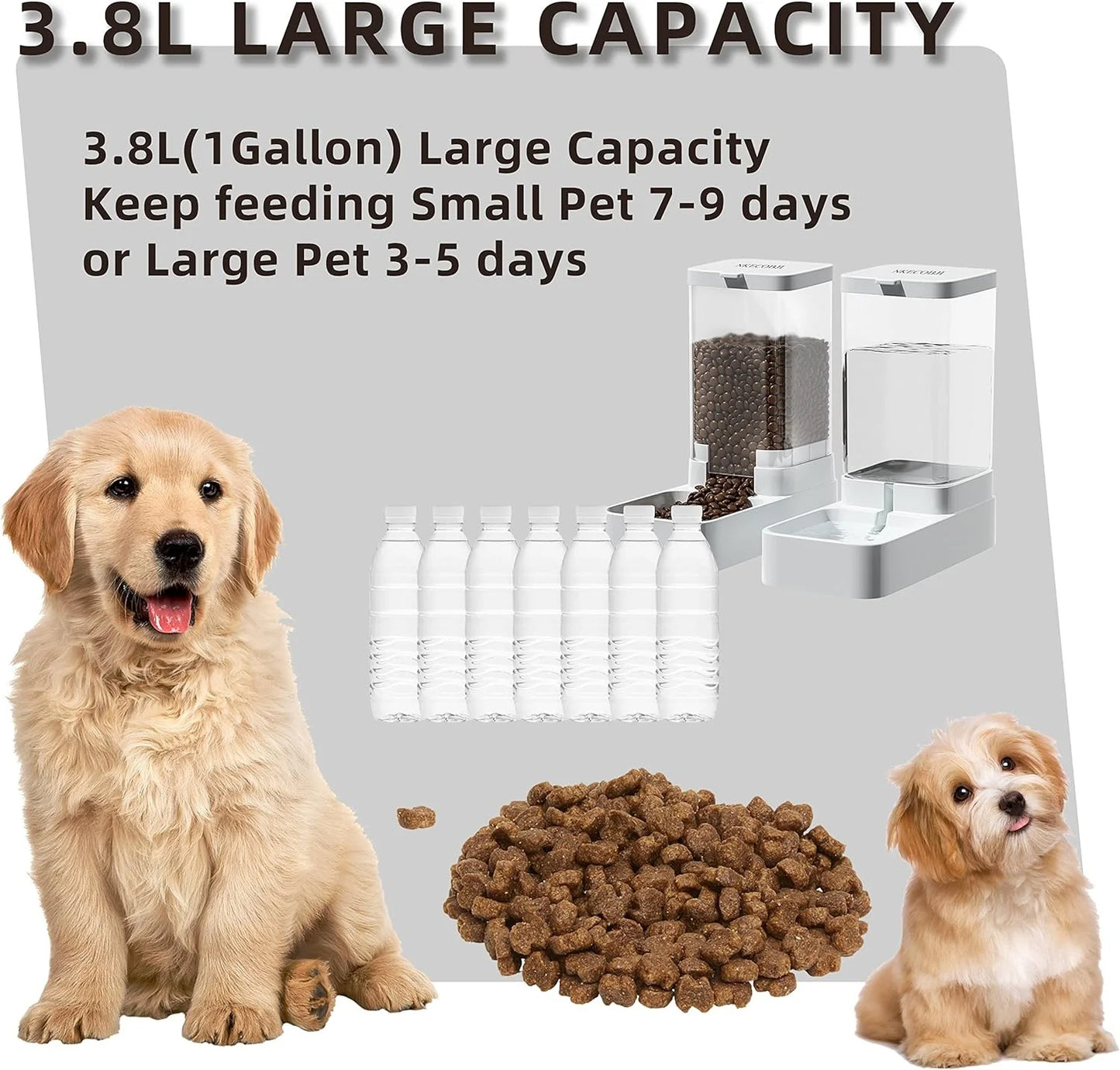 Gravity Pet Feeder & Water Station - Dual Automatic Dispensing System