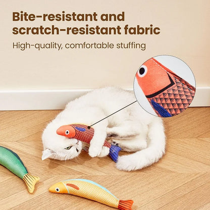 Interactive 3D Fish Catnip Toy - Realistic Plush with Sound & Crinkle