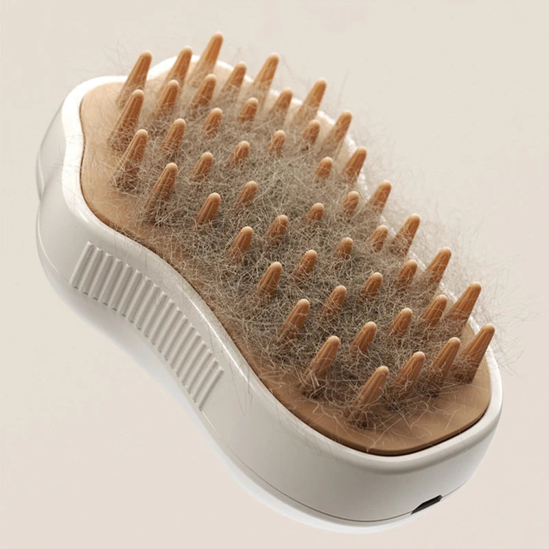 3-in-1 Electric Steam Pet Brush - Spray, Steam & Massage Grooming System