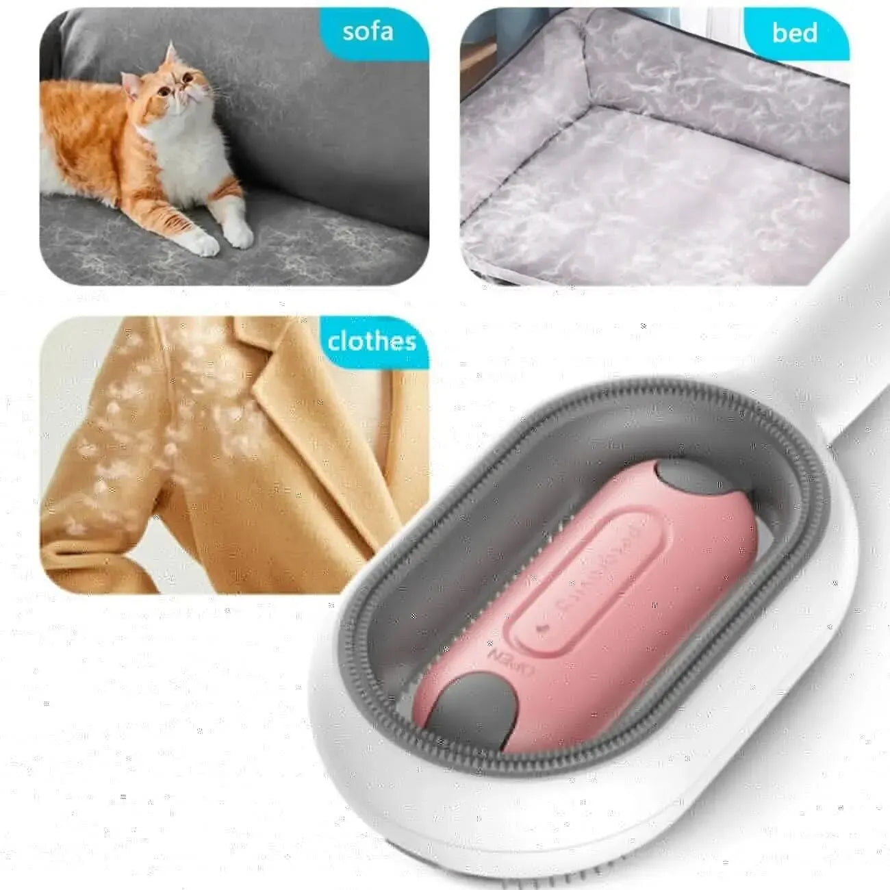 Self-Cleaning Pet Grooming Brush - Water Tank & One-Click Clean Design