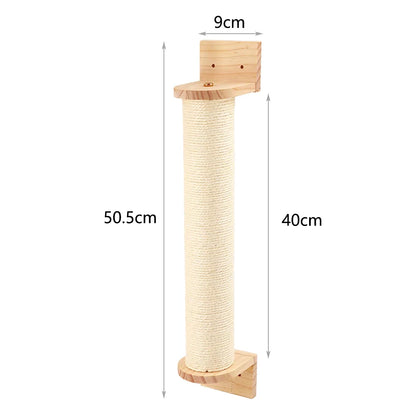4-Step Wall-Mounted Cat Climbing Stairway - Sisal Scratch Posts