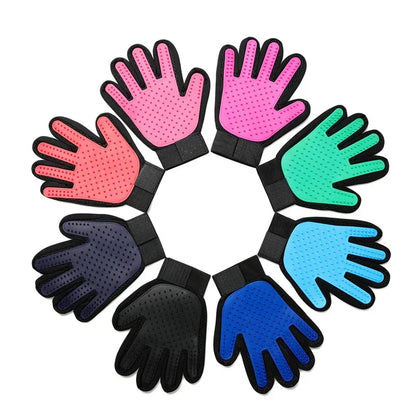 Silicone Pet Grooming Gloves - 2-in-1 Bath & Brush Solution
