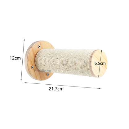 4-Step Wall-Mounted Cat Climbing Stairway - Sisal Scratch Posts