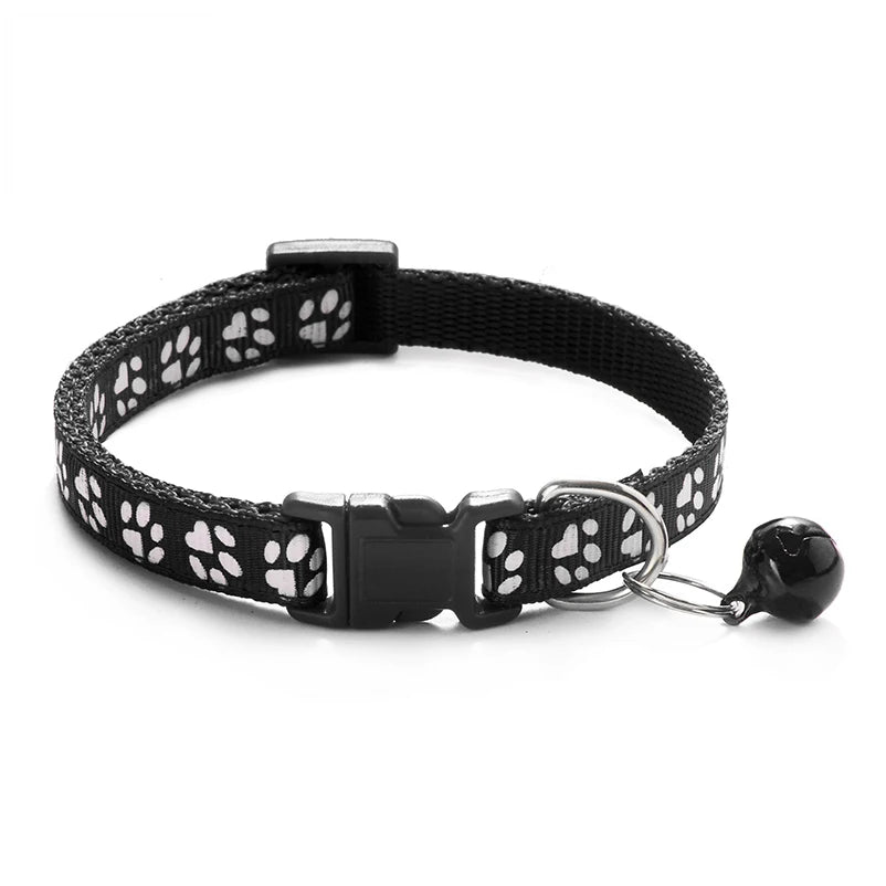 Colorful Print Pet Bell Collar - Adjustable Safety Design