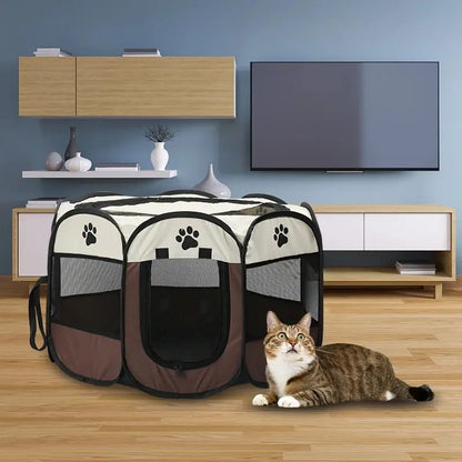Portable 8-Sided Pet Playpen - Foldable Outdoor Fence