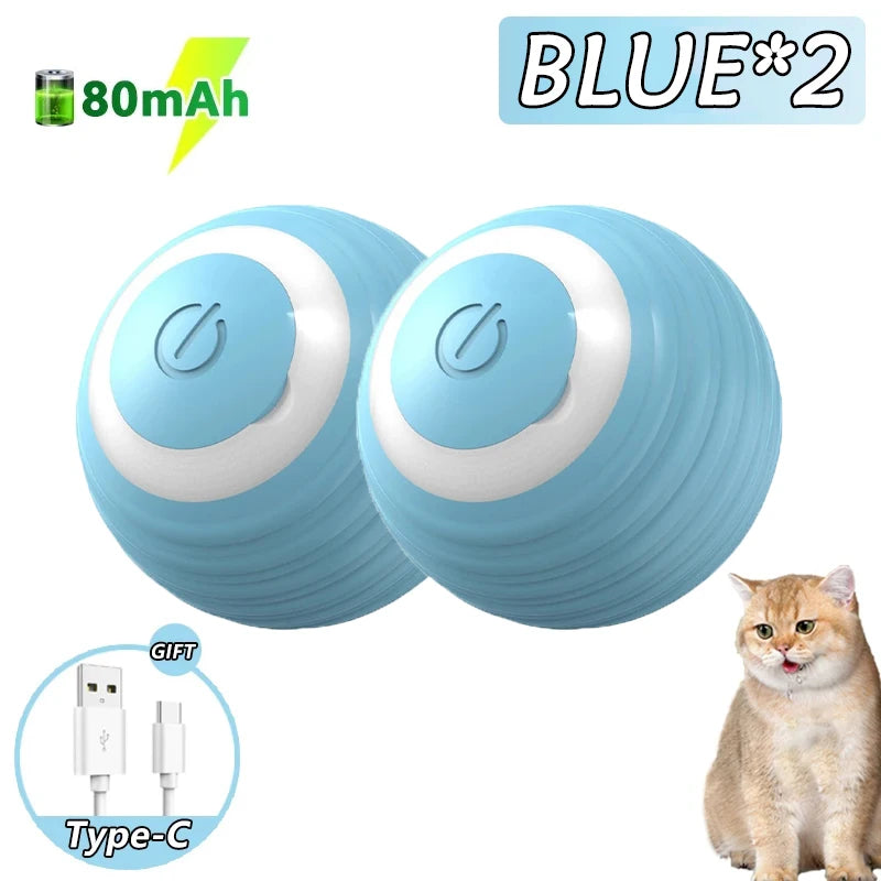 Smart Rolling Magic Ball Set - 2PC Electronic Interactive Cat Toy
