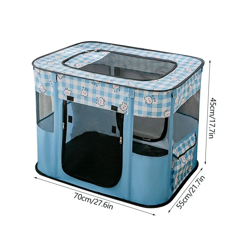 Deluxe Foldable Pet Playpen - Mesh Roof Delivery & Play Space