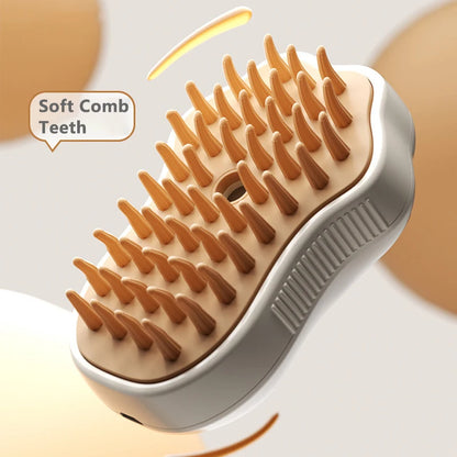 3-in-1 Electric Steam Pet Brush - Spray, Steam & Massage Grooming System