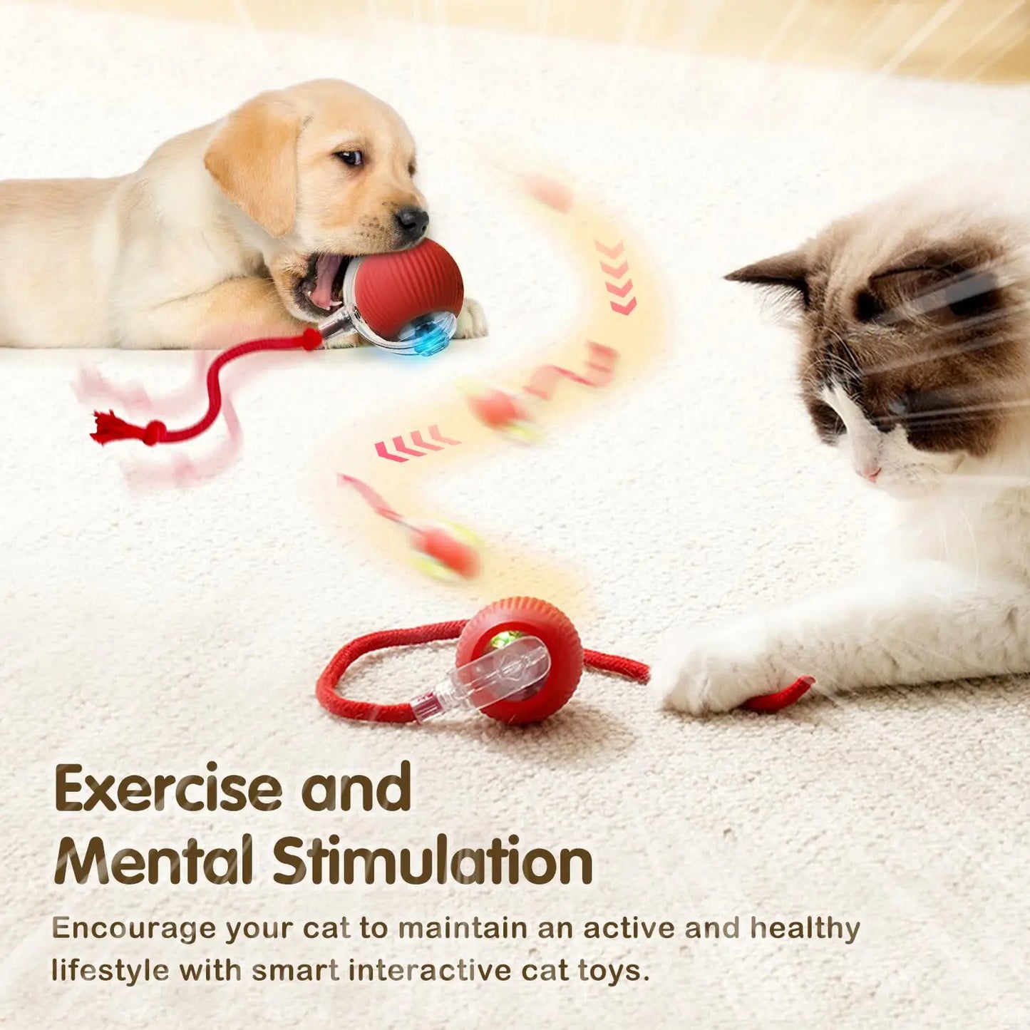 Smart Rolling Mouse Ball - USB Rechargeable Interactive Cat Toy