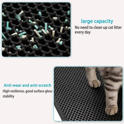 Double-Layer EVA Cat Litter Mat - XL Anti-Tracking System