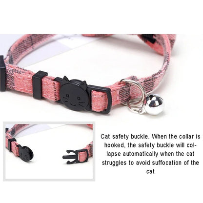 Bow & Bell Pet Collar - Cute Adjustable Design for Cats & Small Dogs