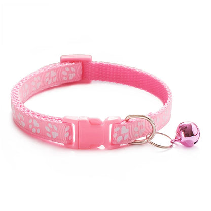 Colorful Print Pet Bell Collar - Adjustable Safety Design