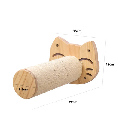 Wall-Mounted Cat Tree Platform - Wooden Climbing & Scratching System