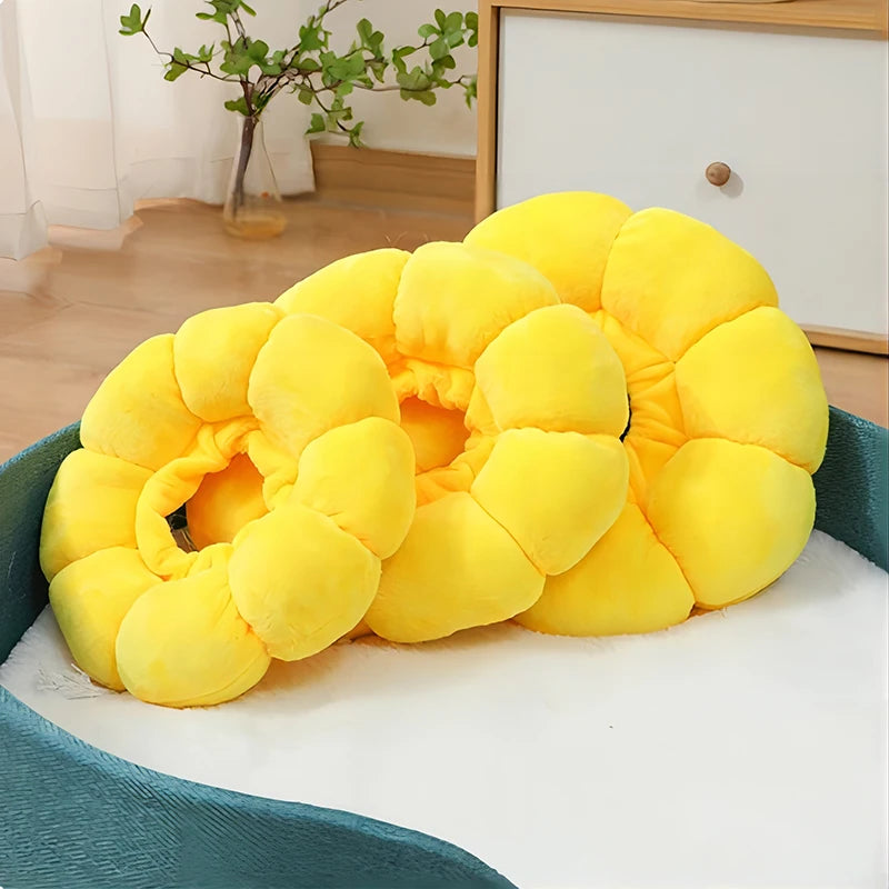 Soft Cotton Sunflower Recovery Collar - Post-Surgery Protective E-Collar
