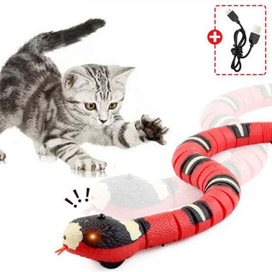 Smart Motion-Activated Snake Toy - USB Rechargeable Interactive Pet Teaser