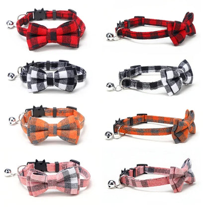 Bow & Bell Pet Collar - Cute Adjustable Design for Cats & Small Dogs