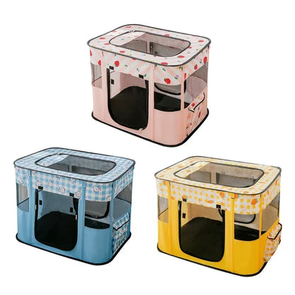 Deluxe Foldable Pet Playpen - Mesh Roof Delivery & Play Space