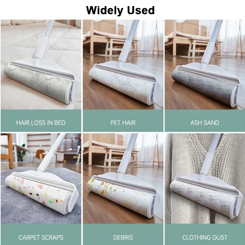 Professional Long-Handle Lint Roller - XL Pet Hair & Carpet Cleaning Tool