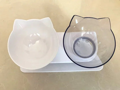 Elevated Double Pet Bowl Set - Non-Slip Raised Feeding Station