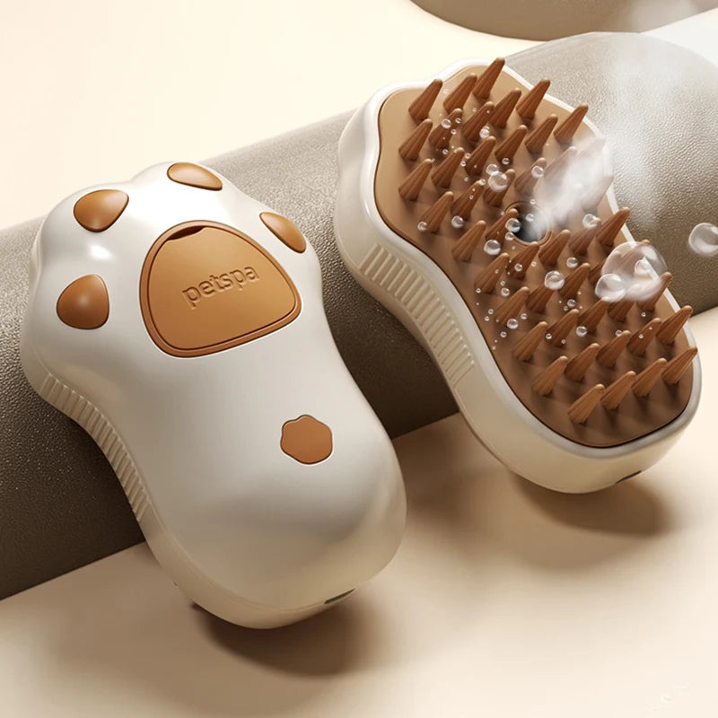 3-in-1 Electric Steam Pet Brush - Spray, Steam & Massage Grooming System