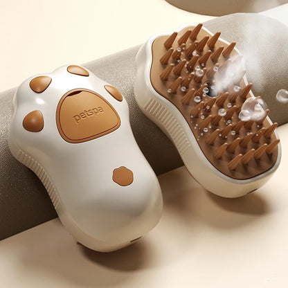 3-in-1 Electric Steam Pet Brush - Spray, Steam & Massage Grooming System