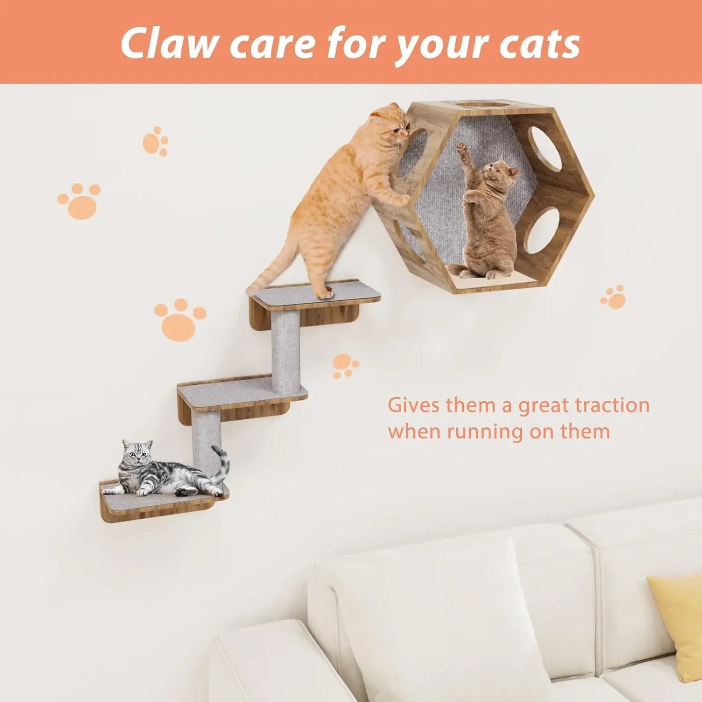 Self-Adhesive Cat Scratch Protection Mat - Furniture Guard