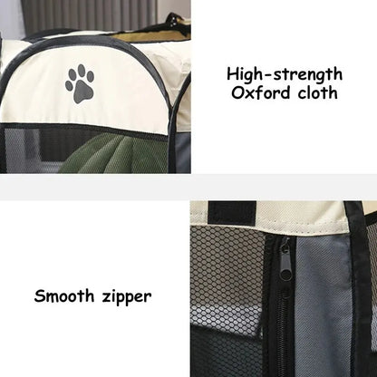 Portable 8-Sided Pet Playpen - Foldable Outdoor Fence