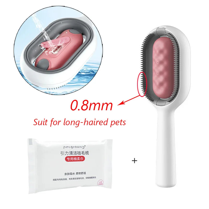 Double-Sided Pet Grooming Brush - Professional Hair Removal & Cleaning Tool